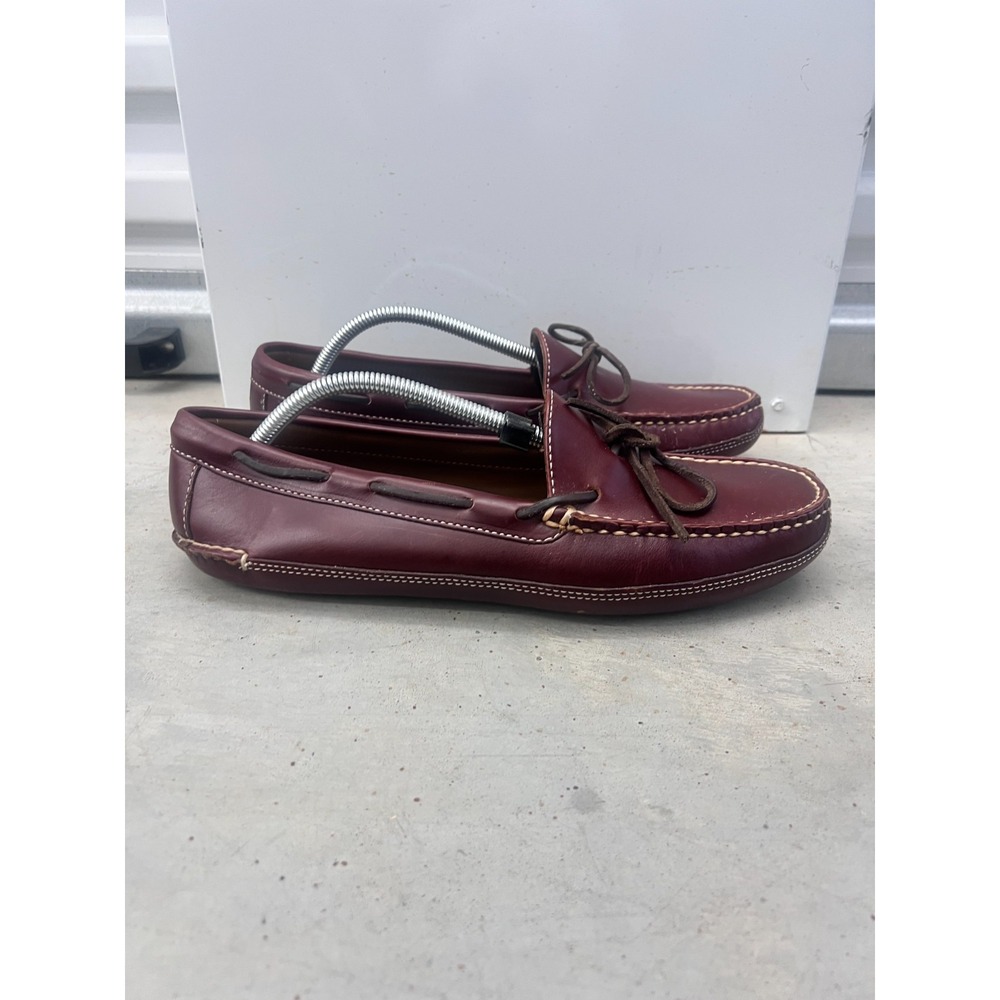 LL Bean Slippers Mens Rich Brown Leather Double Sole Comfort SlipOn Moccasin 11